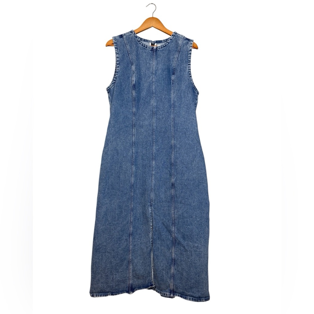 Abercrombie & Fitch Sleeveless Denim Midi Dress - Blue